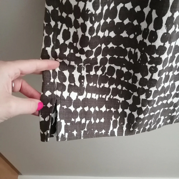 L.K. Bennett Dr Cho Sheath Dress Brown and Cream Front Pockets Elbow Sleeve 6 - Picture 10 of 17